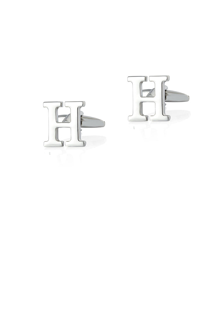 Fashion Simple English Alphabet H Cufflinks