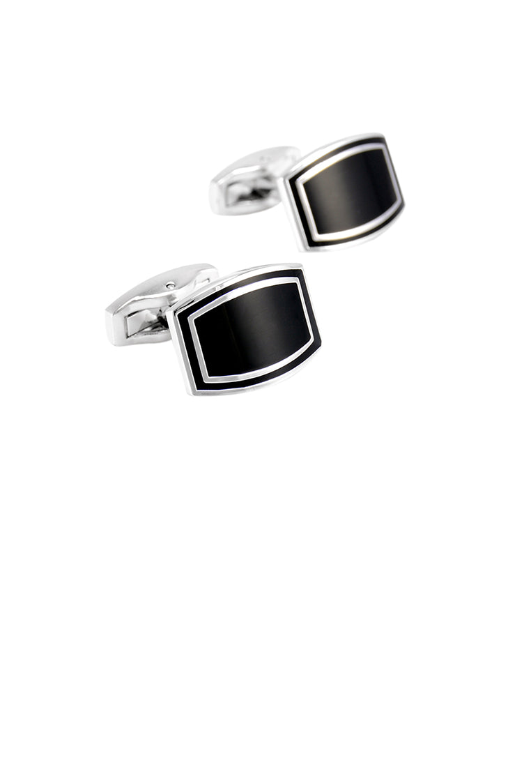 Fashion High-end Geometric Rectangular Black Cufflinks