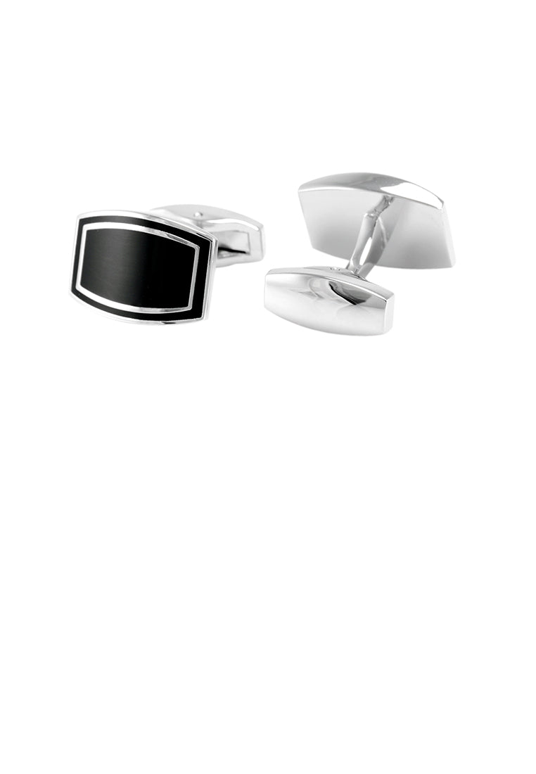 Fashion High-end Geometric Rectangular Black Cufflinks