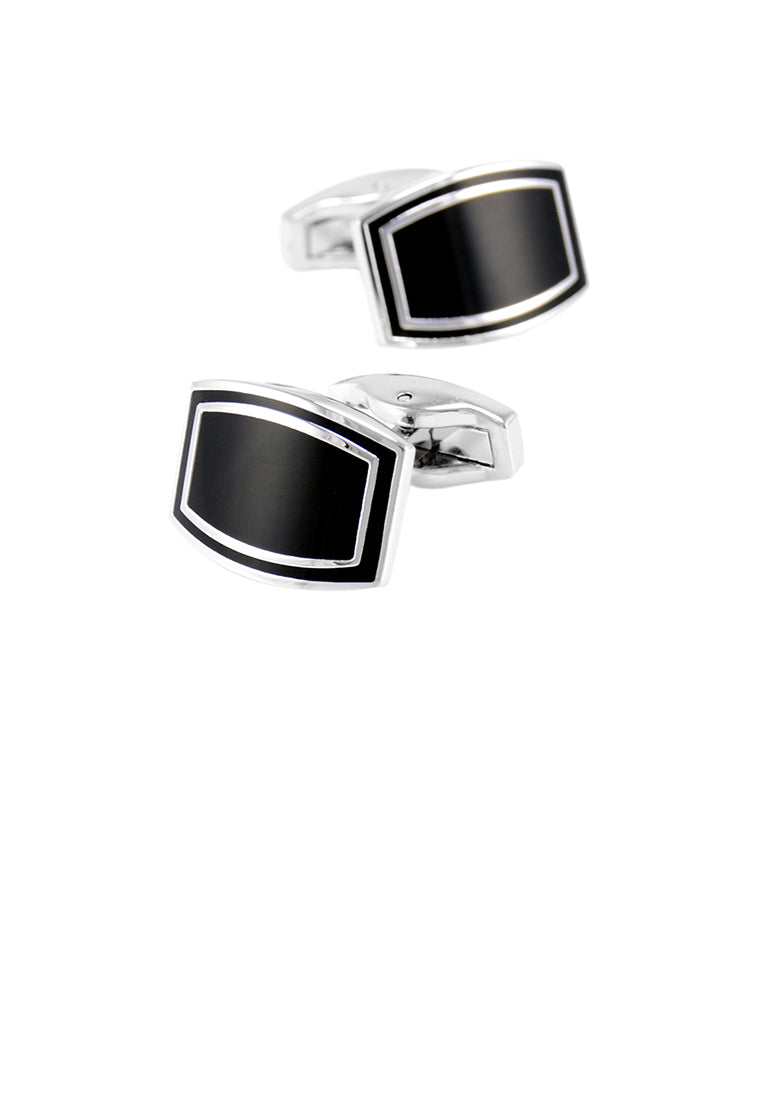 Fashion High-end Geometric Rectangular Black Cufflinks