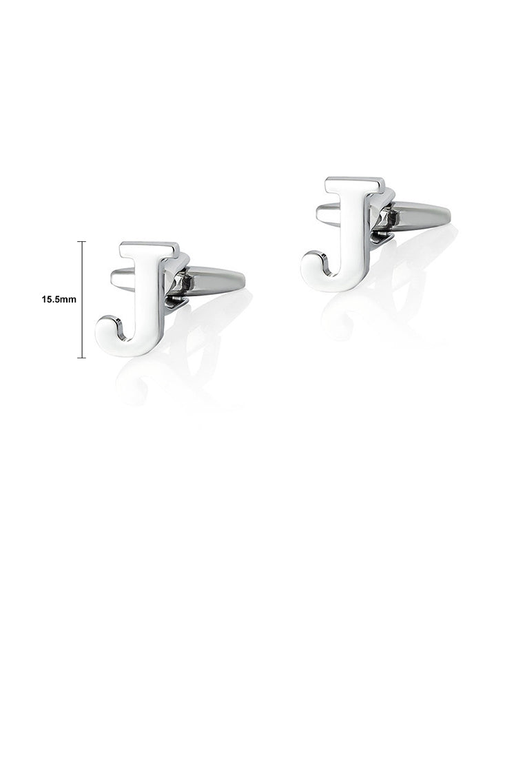 Fashion Simple English Alphabet J Cufflinks