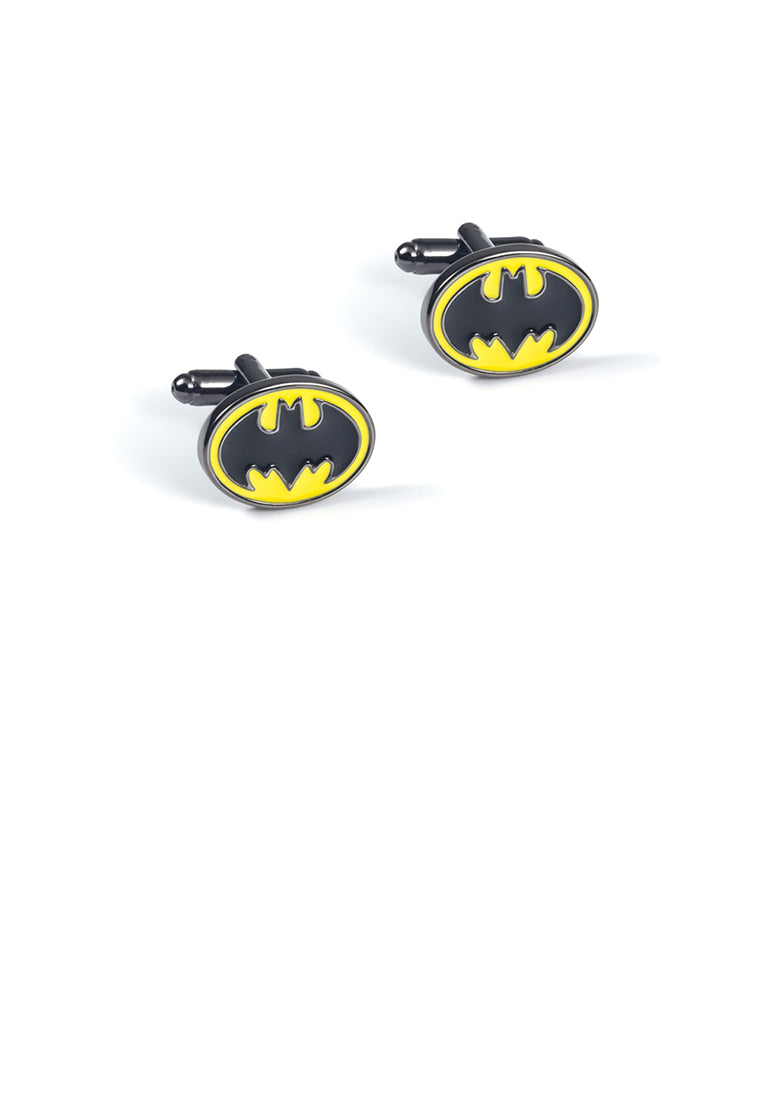 Fashion Personality Plated Black Bat Pattern Geometric Oval Cufflinks