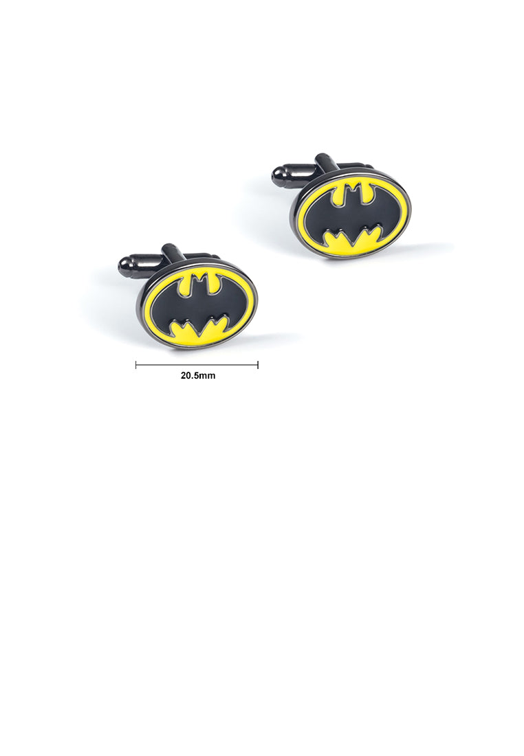 Fashion Personality Plated Black Bat Pattern Geometric Oval Cufflinks