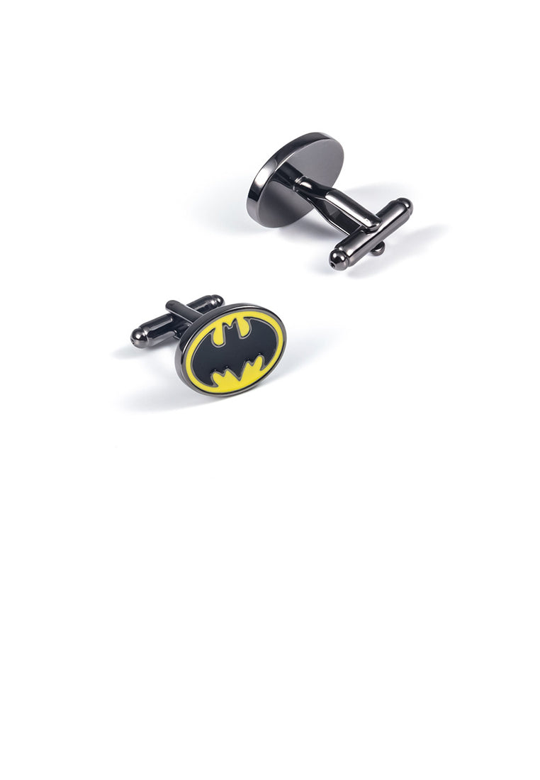 Fashion Personality Plated Black Bat Pattern Geometric Oval Cufflinks