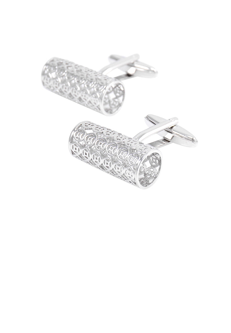 Fashion Simple Hollow Coin Geometric Cylindrical Cufflinks
