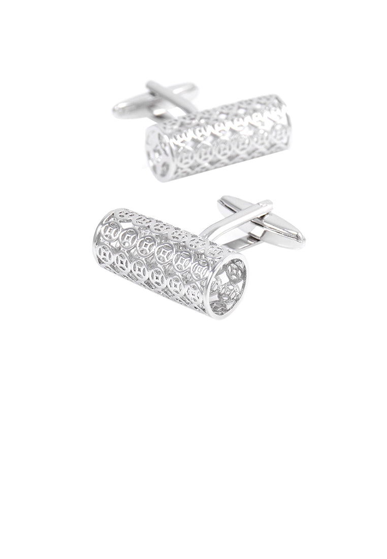 Fashion Simple Hollow Coin Geometric Cylindrical Cufflinks