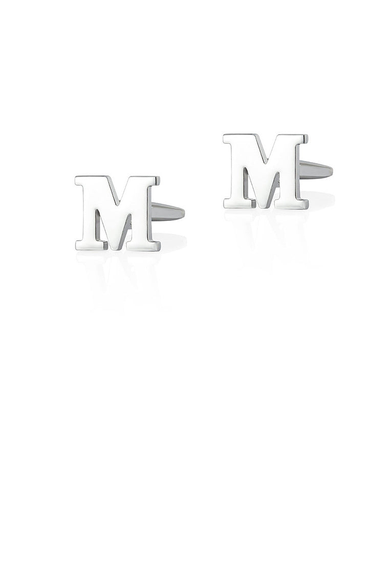 Fashion Simple English Alphabet M Cufflinks