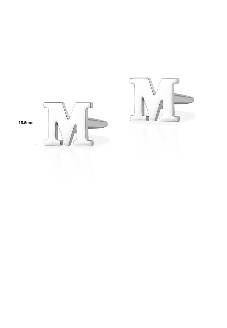 Fashion Simple English Alphabet M Cufflinks