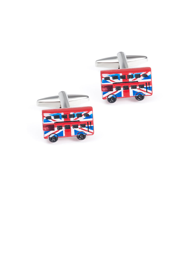 Fashion Creative Enamel Red Bus Cufflinks - Vibrant Color