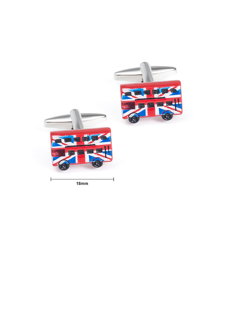 Fashion Creative Enamel Red Bus Cufflinks - Vibrant Color