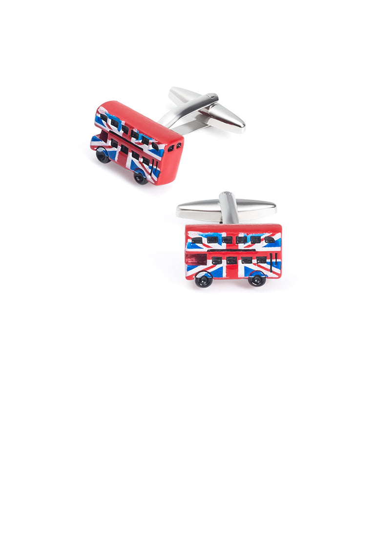 Fashion Creative Enamel Red Bus Cufflinks - Vibrant Color