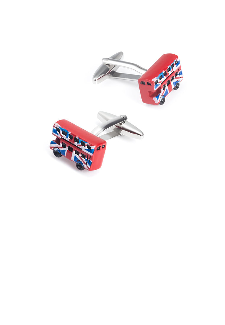 Fashion Creative Enamel Red Bus Cufflinks - Vibrant Color