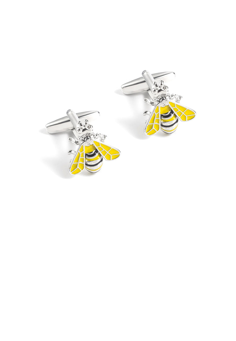 Fashion Simple Yellow Bee Cufflinks