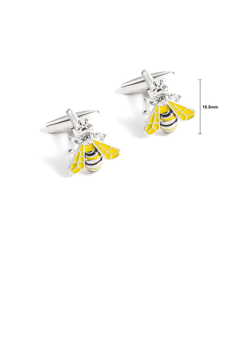 Fashion Simple Yellow Bee Cufflinks