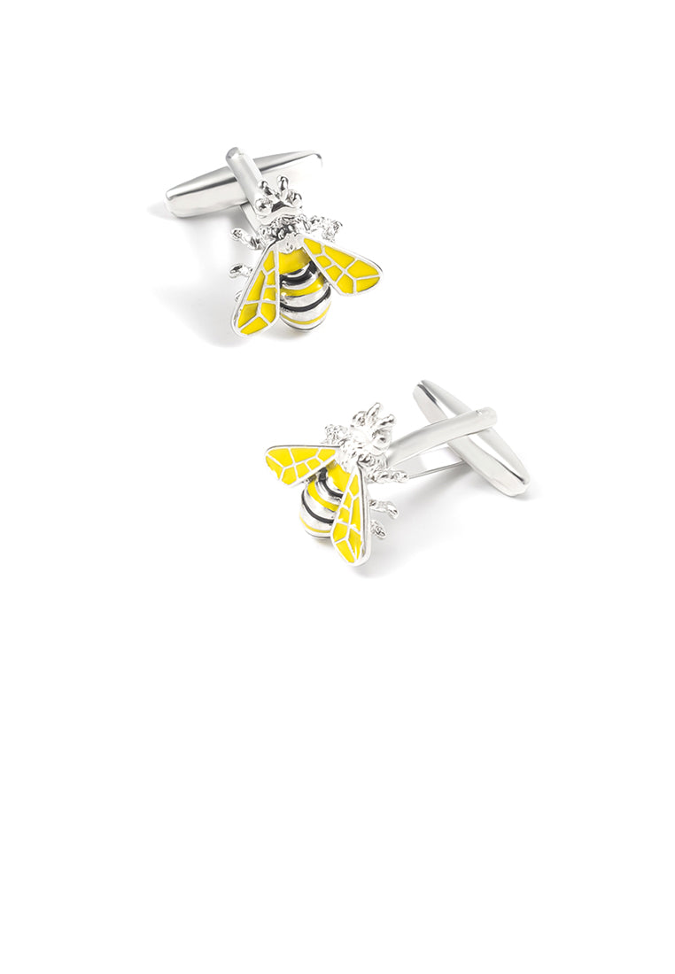 Fashion Simple Yellow Bee Cufflinks