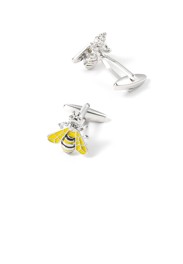 Fashion Simple Yellow Bee Cufflinks
