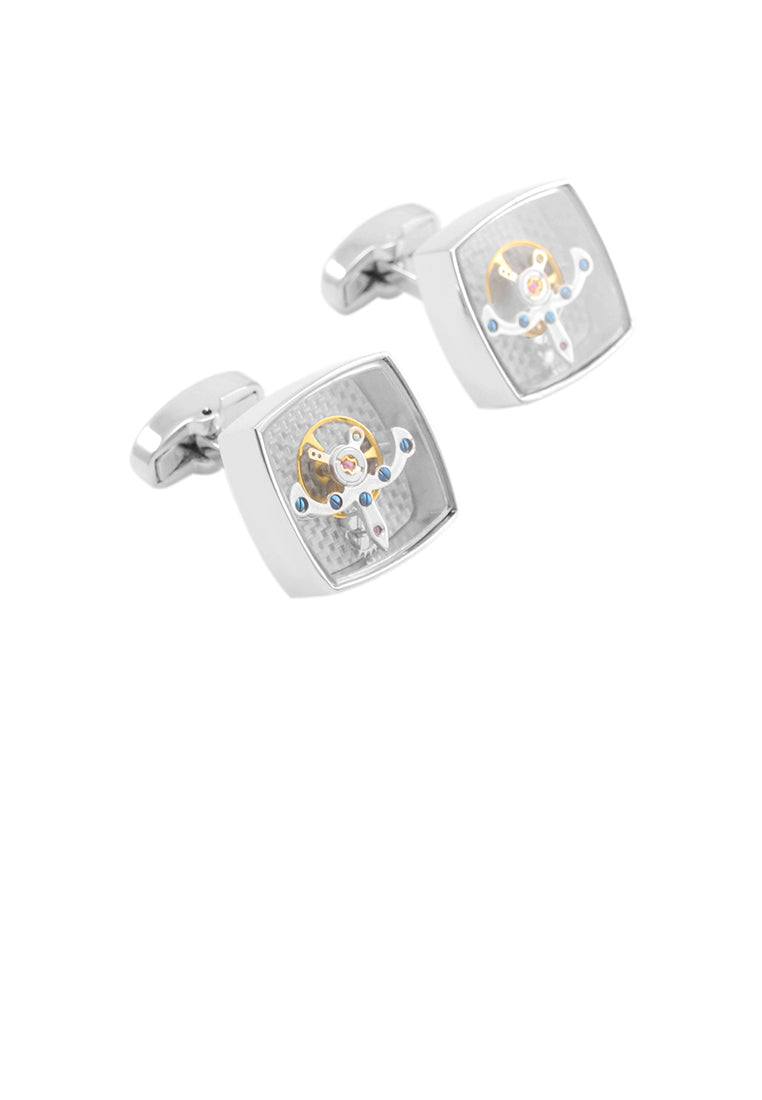 Fashion High-end Geometric Square Tourbillon Movement Cufflinks