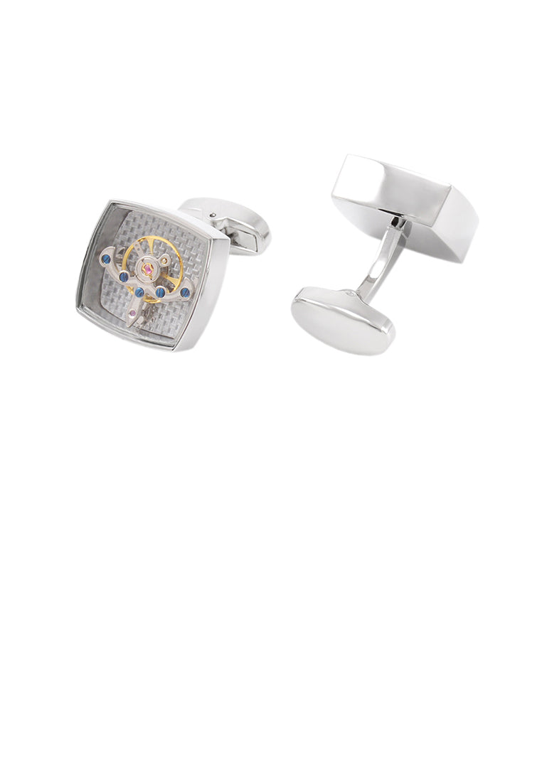 Fashion High-end Geometric Square Tourbillon Movement Cufflinks