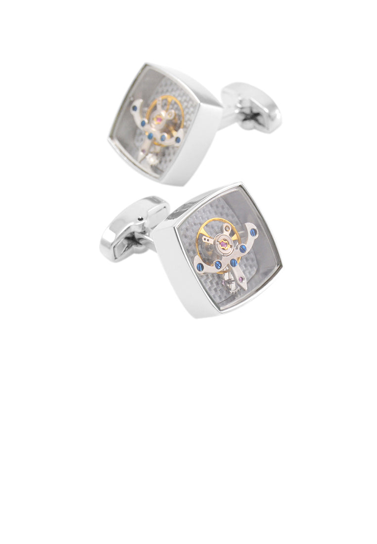 Fashion High-end Geometric Square Tourbillon Movement Cufflinks