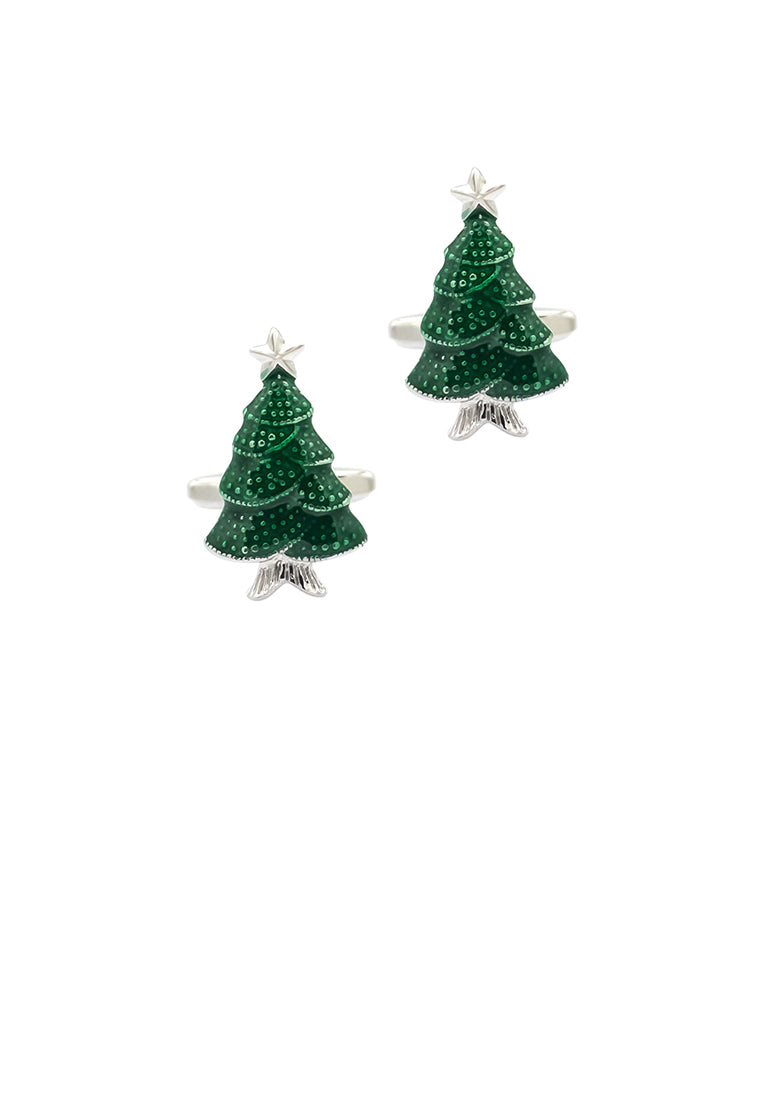 Fashion and Elegant Green Christmas Tree Cufflinks