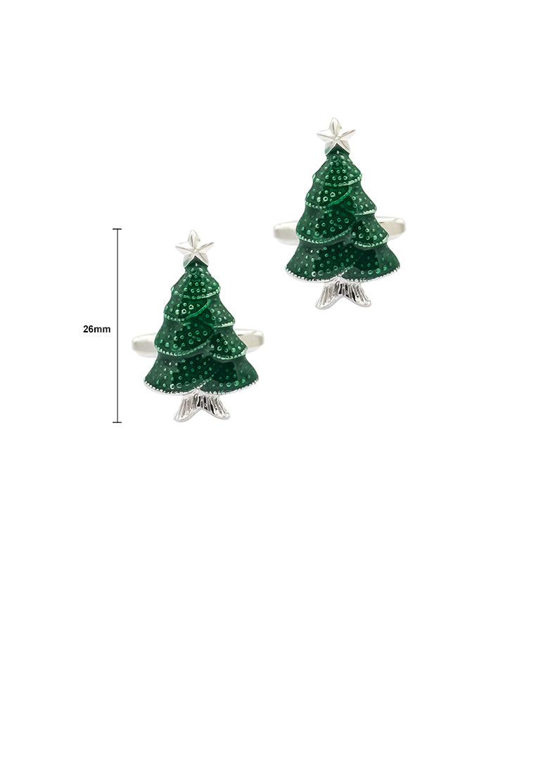 Fashion and Elegant Green Christmas Tree Cufflinks