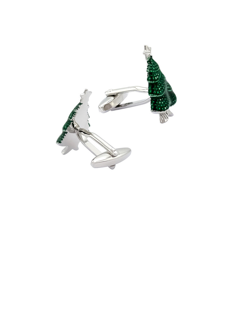 Fashion and Elegant Green Christmas Tree Cufflinks