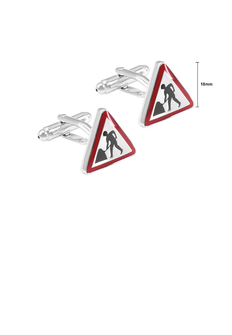 Simple Creative Construction Logo Triangle Cufflinks