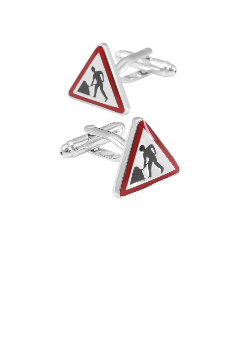 Simple Creative Construction Logo Triangle Cufflinks