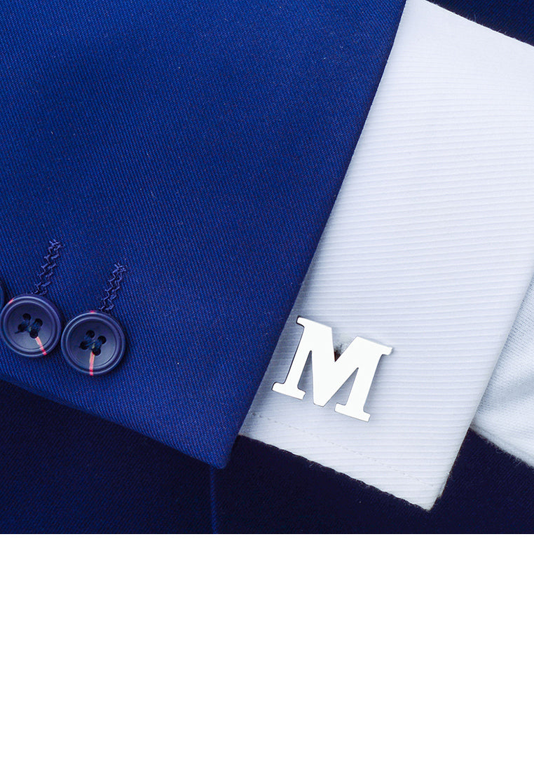 Simple Personality English Alphabet M Cufflinks