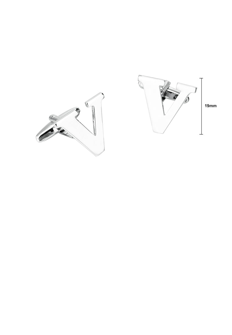 Simple Personality English Alphabet V Cufflinks