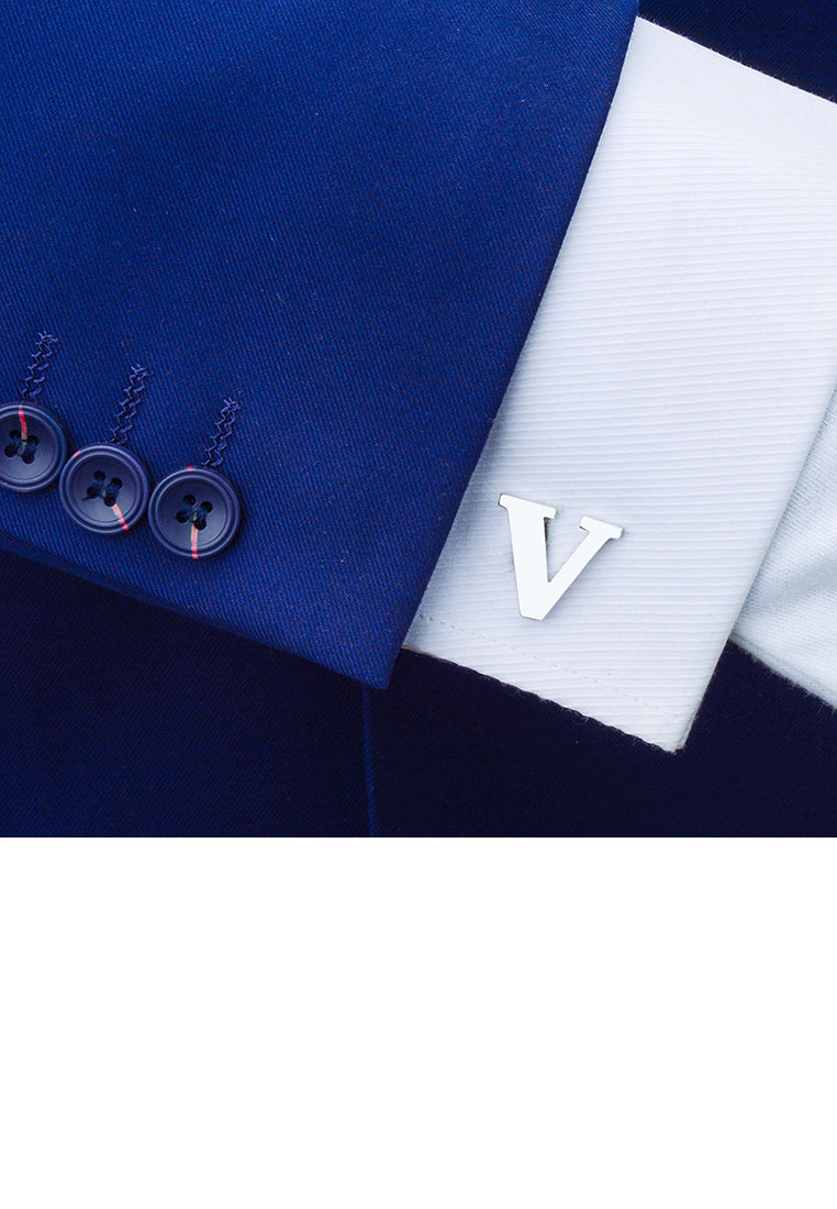 Simple Personality English Alphabet V Cufflinks