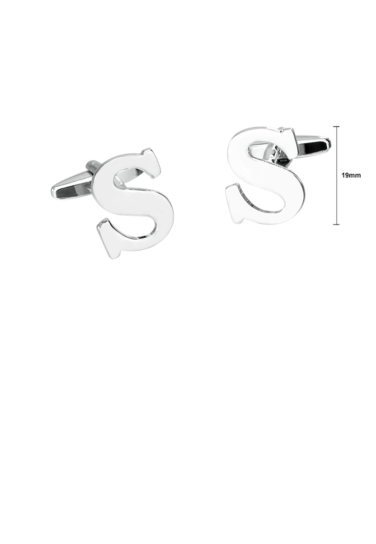 Simple Personality English Alphabet S Cufflinks