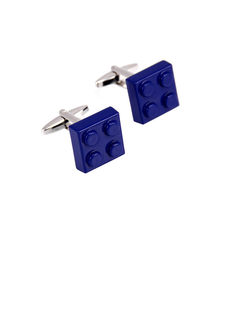 Simple Personality Blue Square Building Block Cufflinks