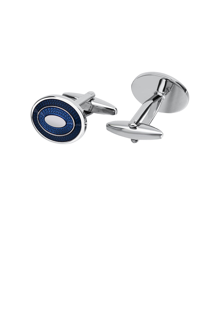 Fashion and Elegant Blue Geometric Oval Cufflinks
