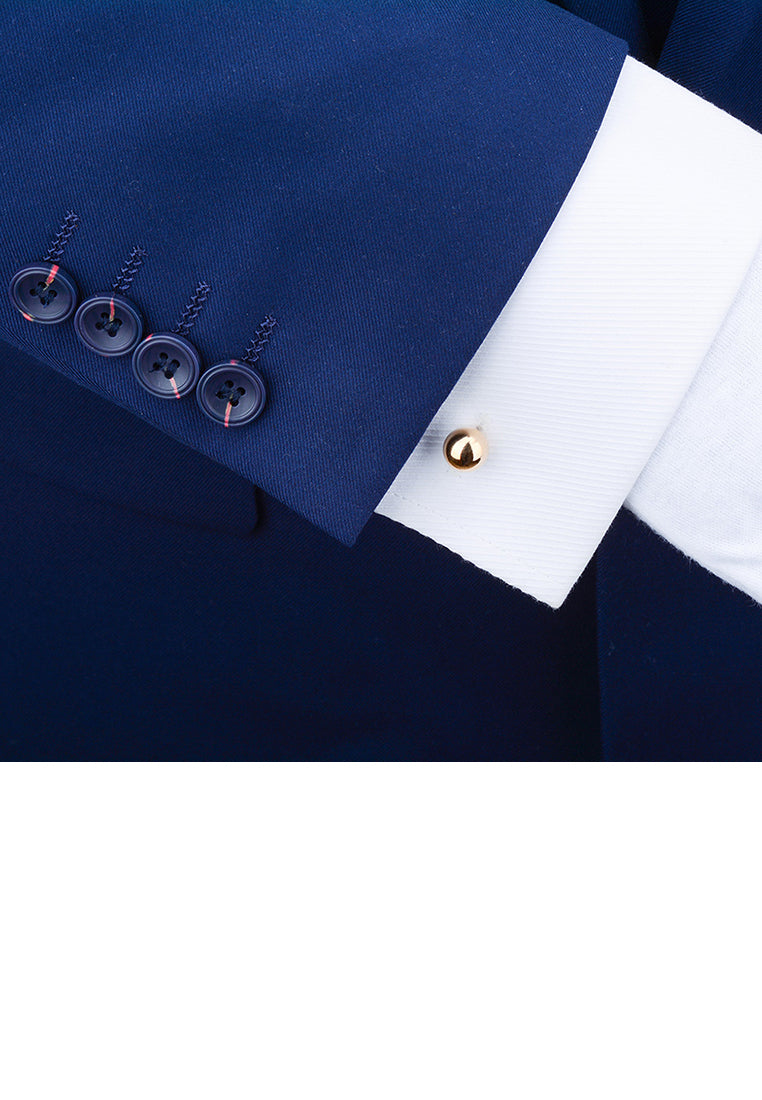 Simple Temperament Plated Gold Geometric Double Bead Cufflinks