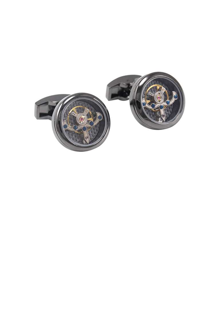 Fashion High-end Plated Black Balance Movement Men's Cufflinks