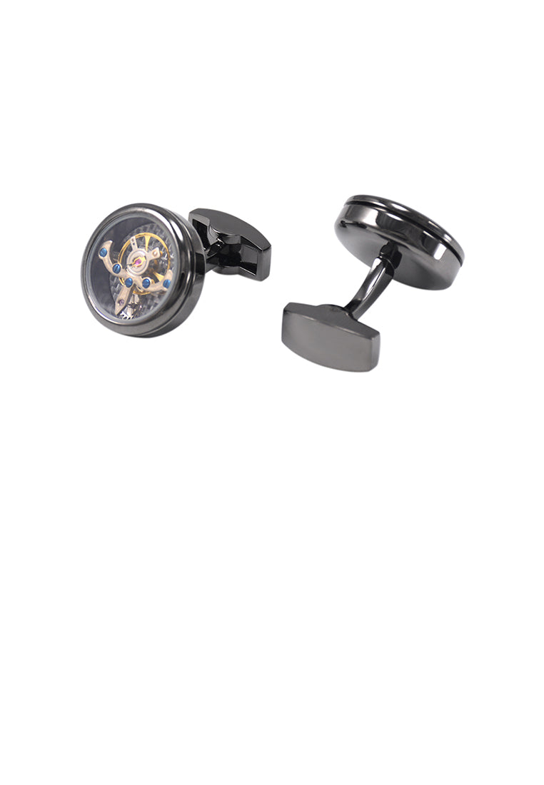Fashion High-end Plated Black Balance Movement Men's Cufflinks