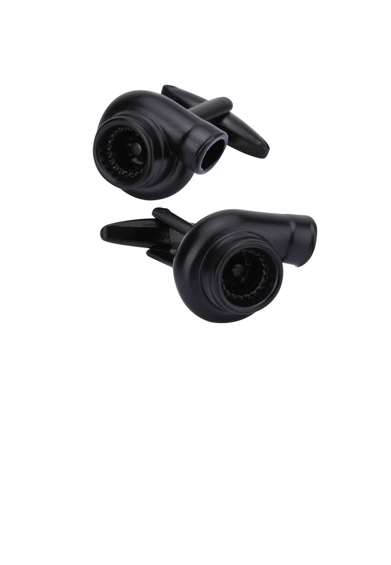 Simple Personality Plated Black Blower Cufflinks