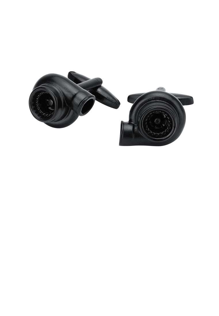 Simple Personality Plated Black Blower Cufflinks