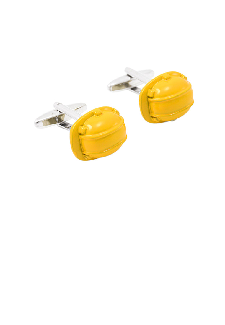 Simple Personality Yellow Hard Hat Cufflinks
