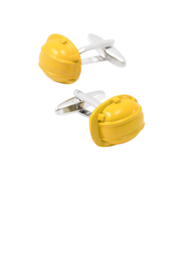 Simple Personality Yellow Hard Hat Cufflinks