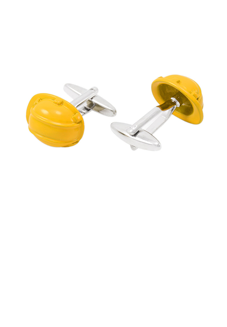 Simple Personality Yellow Hard Hat Cufflinks