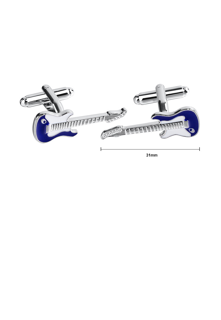 Fashionable High-end Blue Electric Guitar Cufflinks