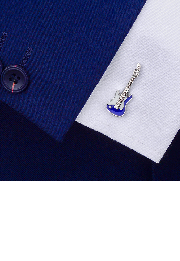Fashionable High-end Blue Electric Guitar Cufflinks