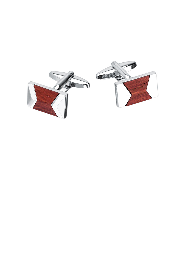 Fashion Elegant Mahogany Geometric Rectangular Cufflinks
