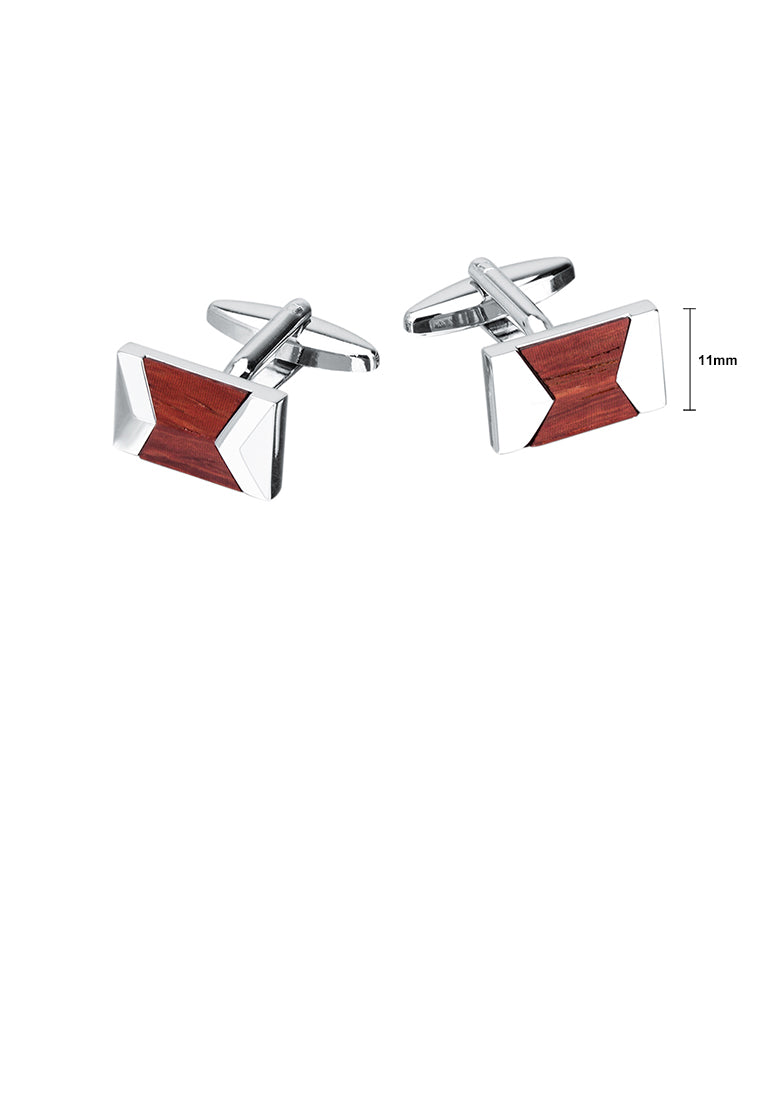 Fashion Elegant Mahogany Geometric Rectangular Cufflinks