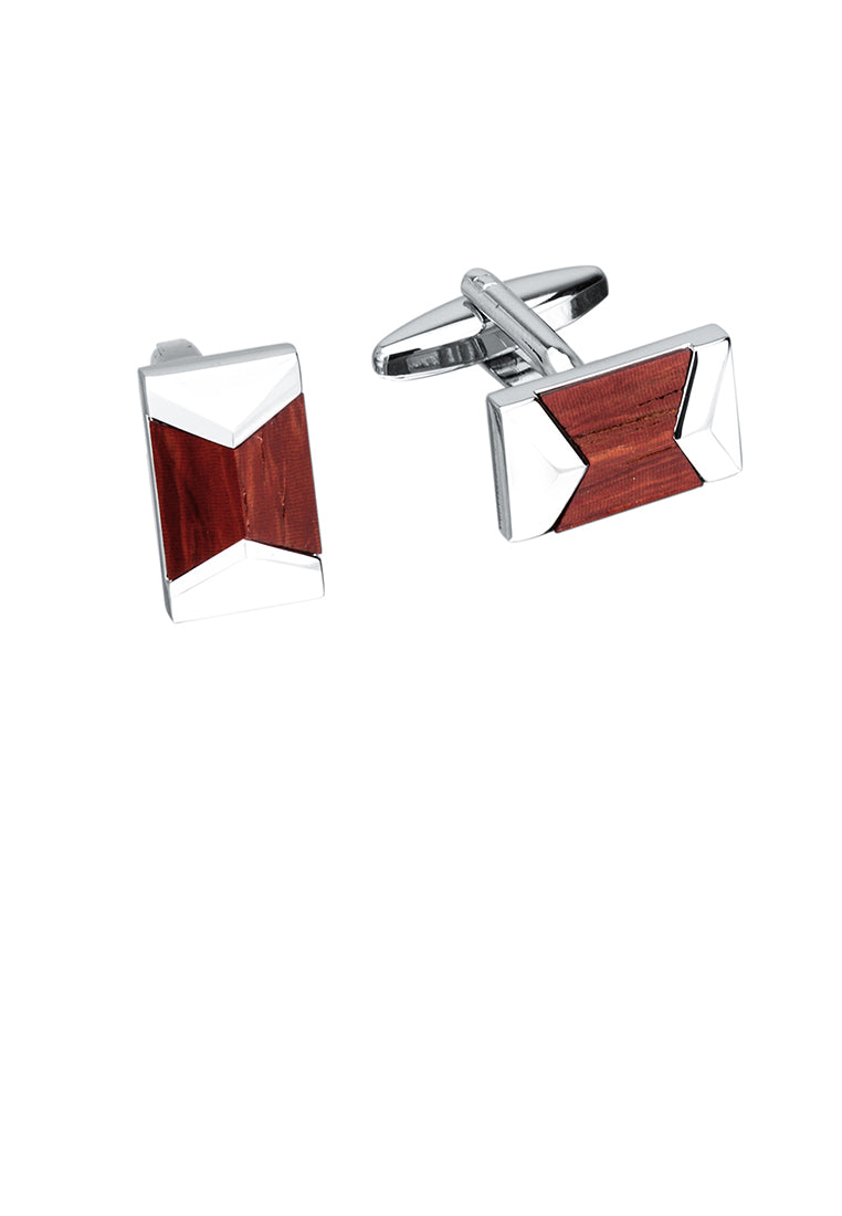 Fashion Elegant Mahogany Geometric Rectangular Cufflinks