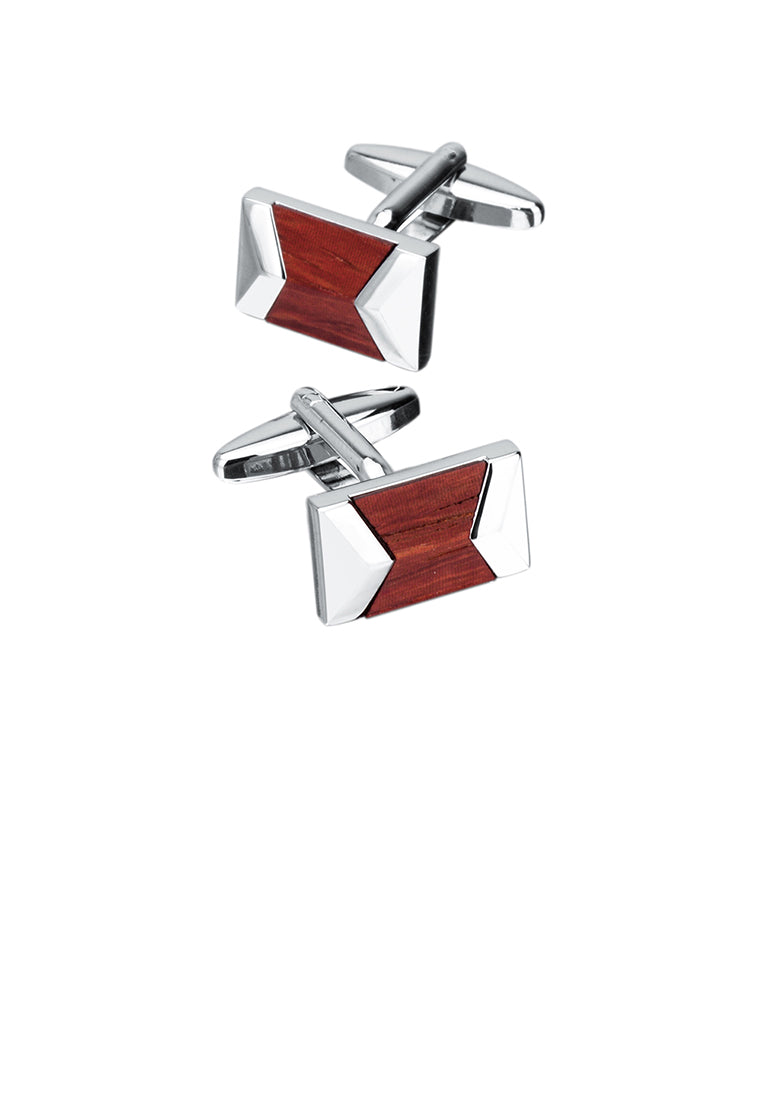 Fashion Elegant Mahogany Geometric Rectangular Cufflinks