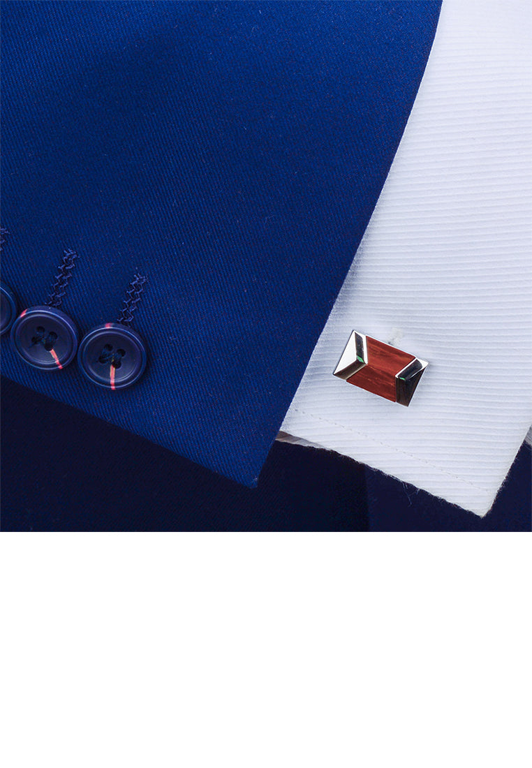 Fashion Elegant Mahogany Geometric Rectangular Cufflinks