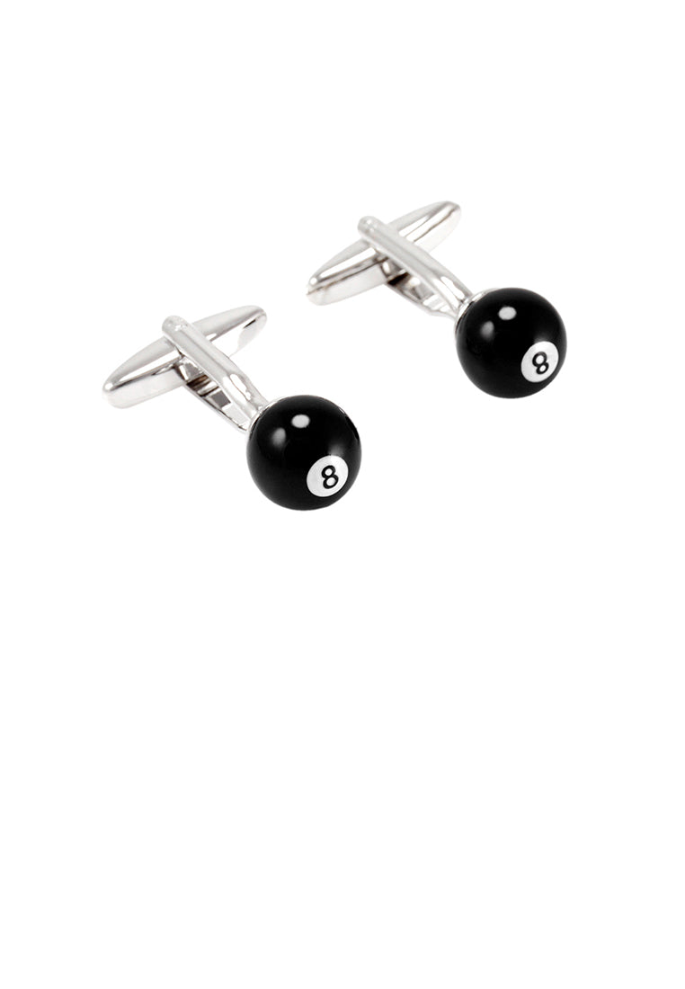 Simple Personality Black No. 8 Billiard Cufflinks